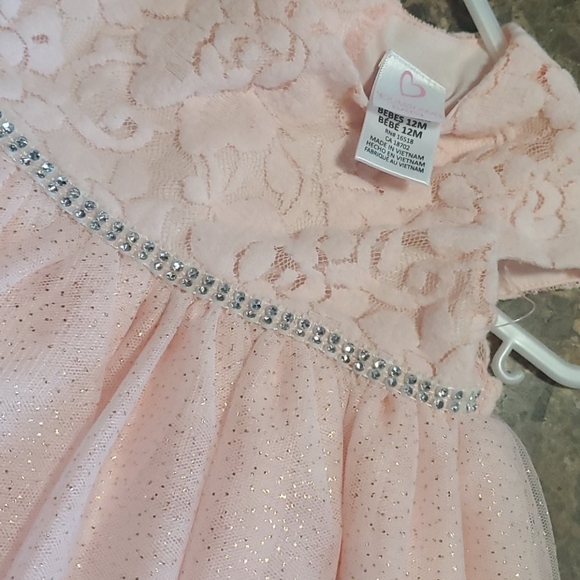 Baby girl lace orange dress - Picture 3 of 5